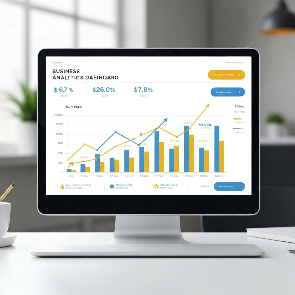 Business growth analytics showing upward trending charts